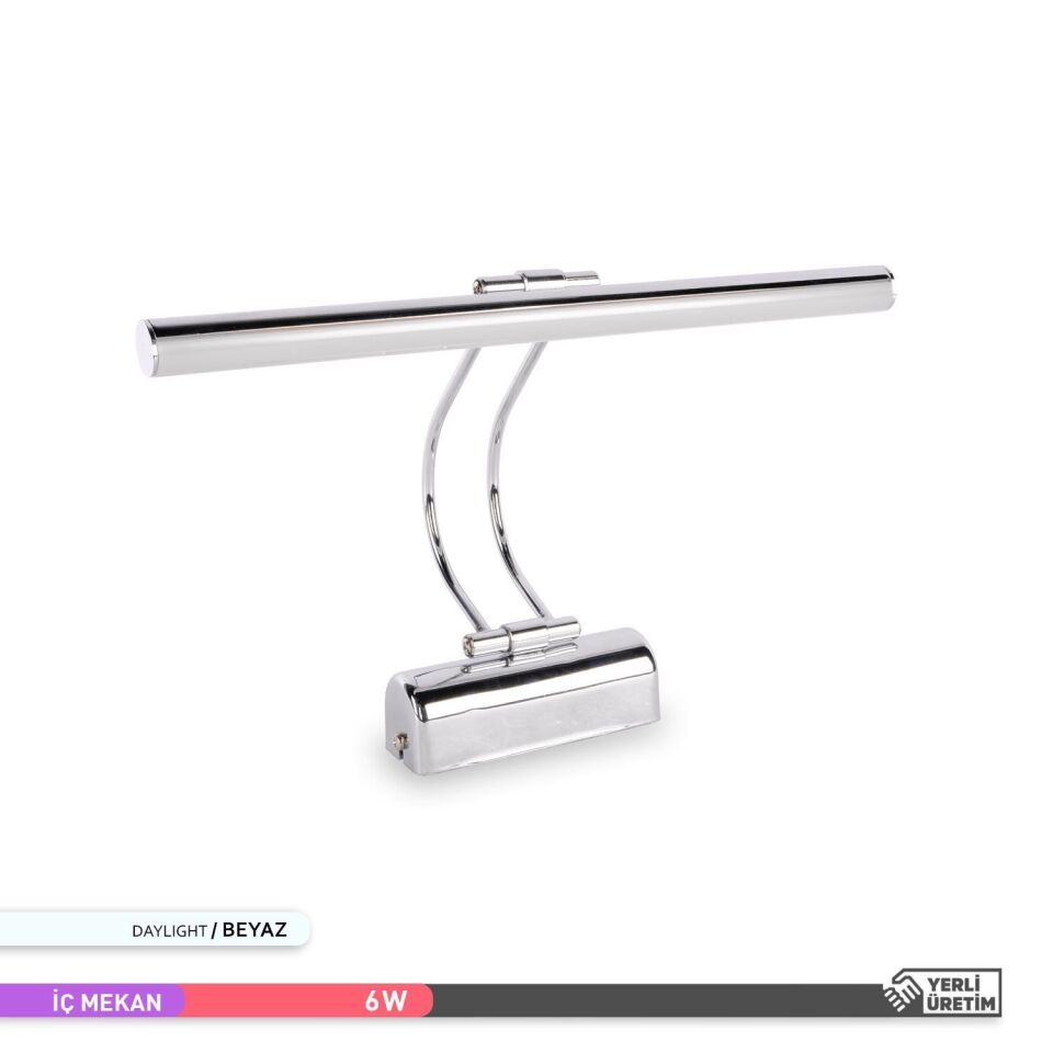 ACK AH10-00135 6W 6500K LED Tablo Aplik Krom