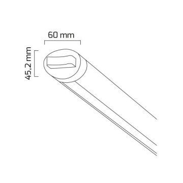 GOYA GY 8070-15 Siyah/Beyaz Kasa 42 Watt 150 cm Eklenebilir Oval Lineer Sarkıt Avize