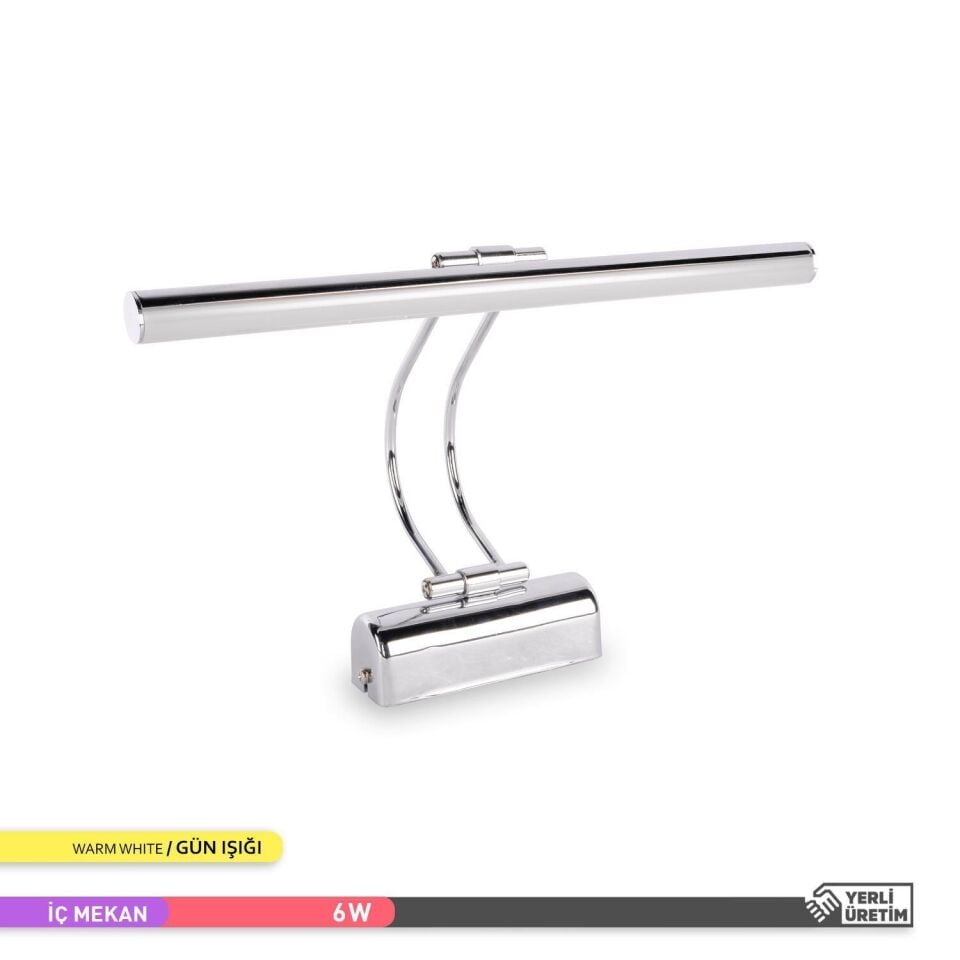 ACK AH10-00105 6W 3000K LED Tablo Aplik Krom