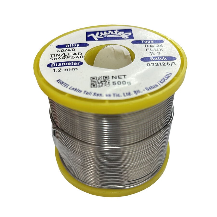 Kurtel 60/40 Lehim Teli 1,2 mm 500 g Sn60Pb40 RA26 %3 Flux