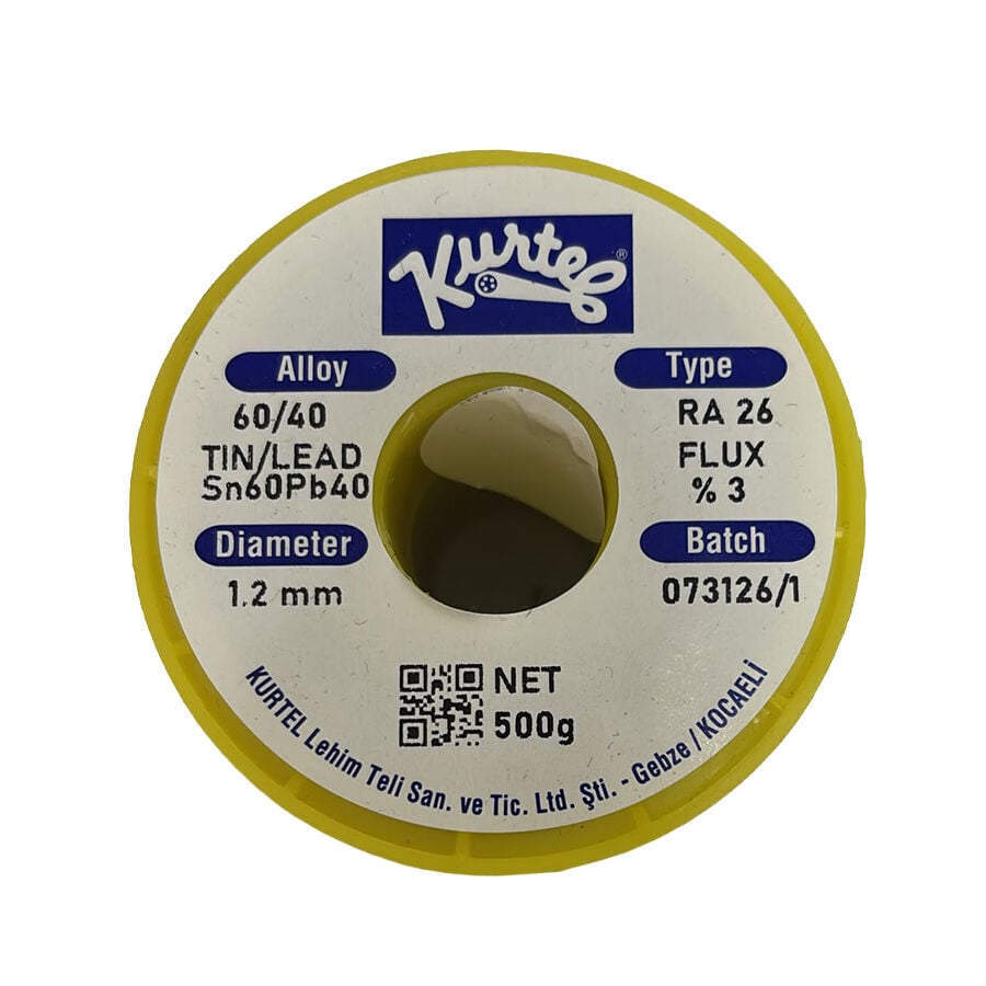 Kurtel 60/40 Lehim Teli 1,6 mm 200 g Sn60Pb40 RA26 %3 Flux