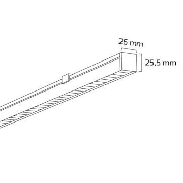GOYA GY 8053-116 Siyah/Beyaz Kasa 60 Watt 116 cm Sıva Üstü Lensli Lineer Armatür