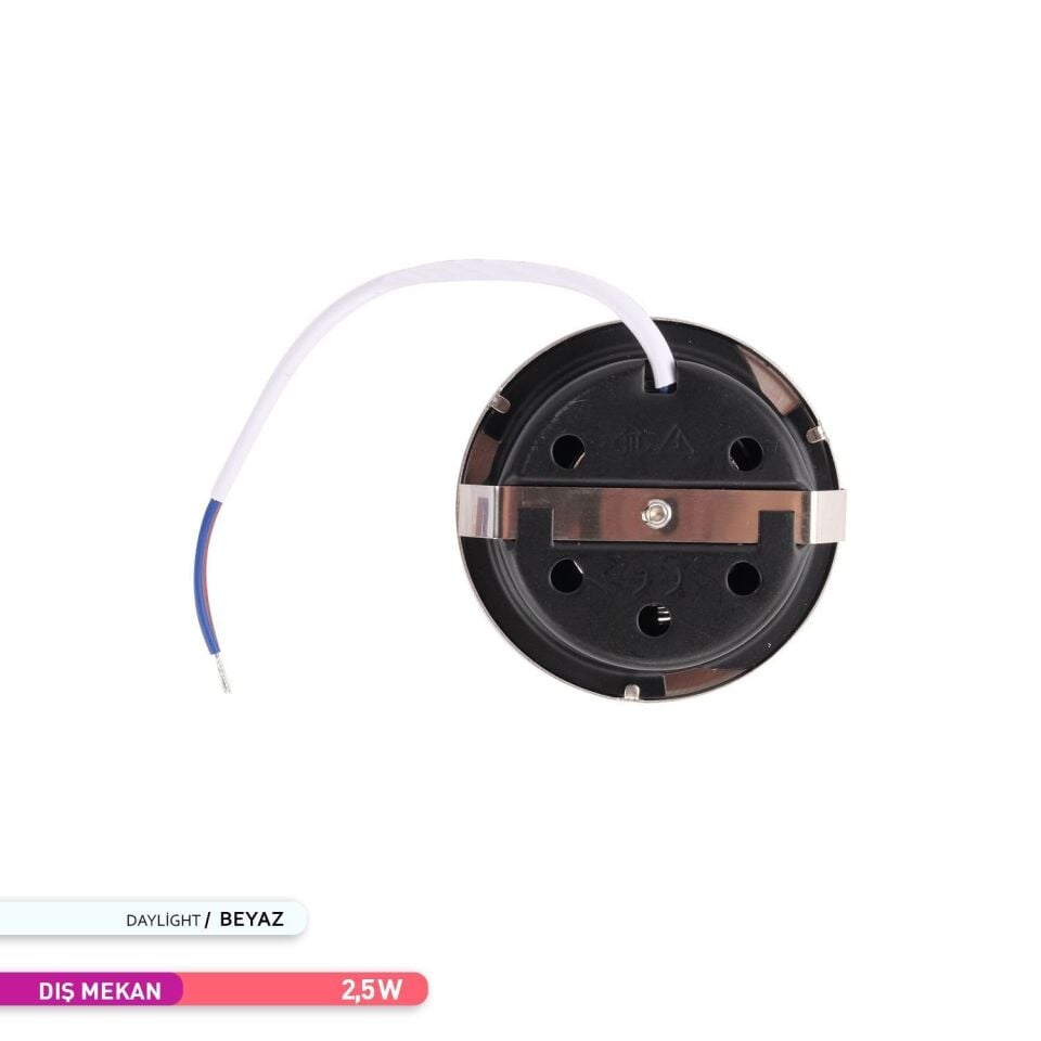 ACK AH07-01230 2,5W 6500K Sıva Altı LED Spot Armatür Siyah
