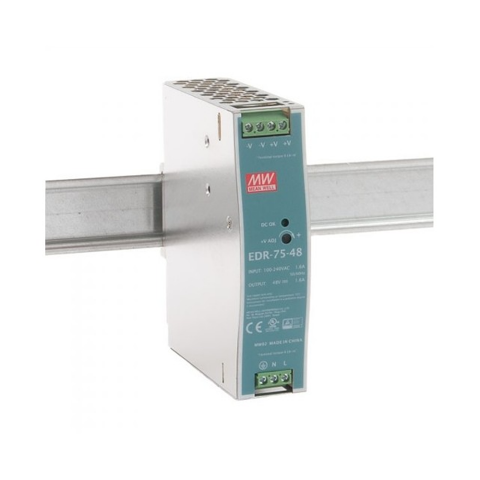Meanwell EDR-75-48 75W Ray Montaj Switching Güç Kaynağı 48VDC 1.6A