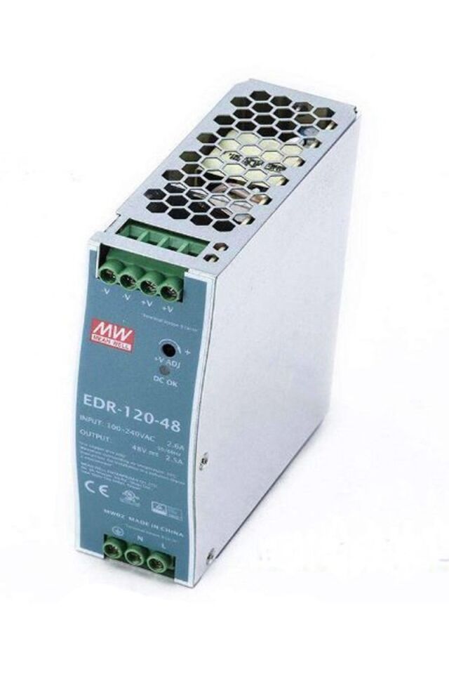 Meanwell EDR-120-48 120W Ray Montaj Switching Güç Kaynağı 48VDC 2.5A