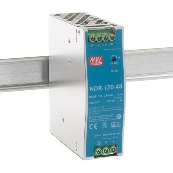 Meanwell NDR-120-48 120W Ray Montaj Switching Güç Kaynağı 48VDC 2.5A
