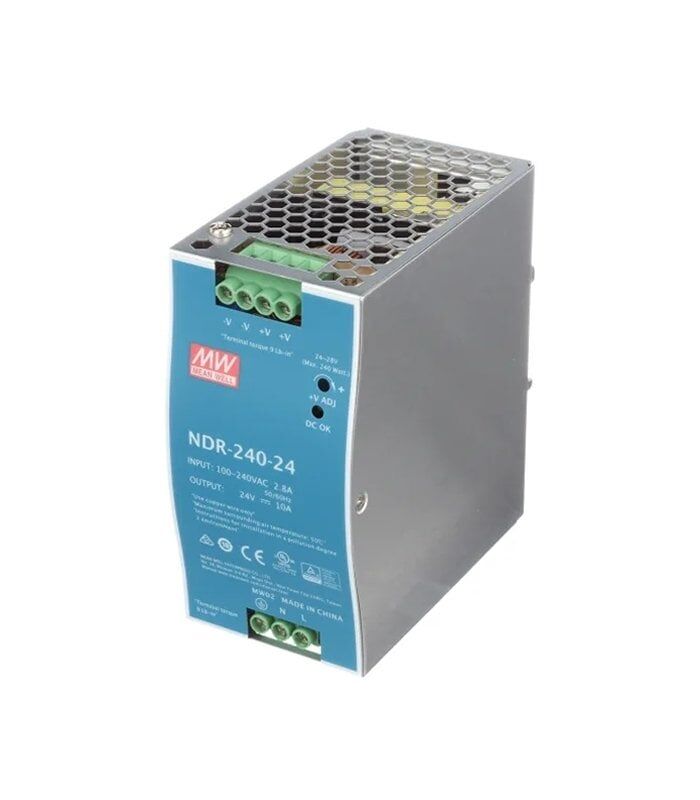 Meanwell NDR-240-24 240W Ray Montaj Switching Güç Kaynağı 24VDC 10A