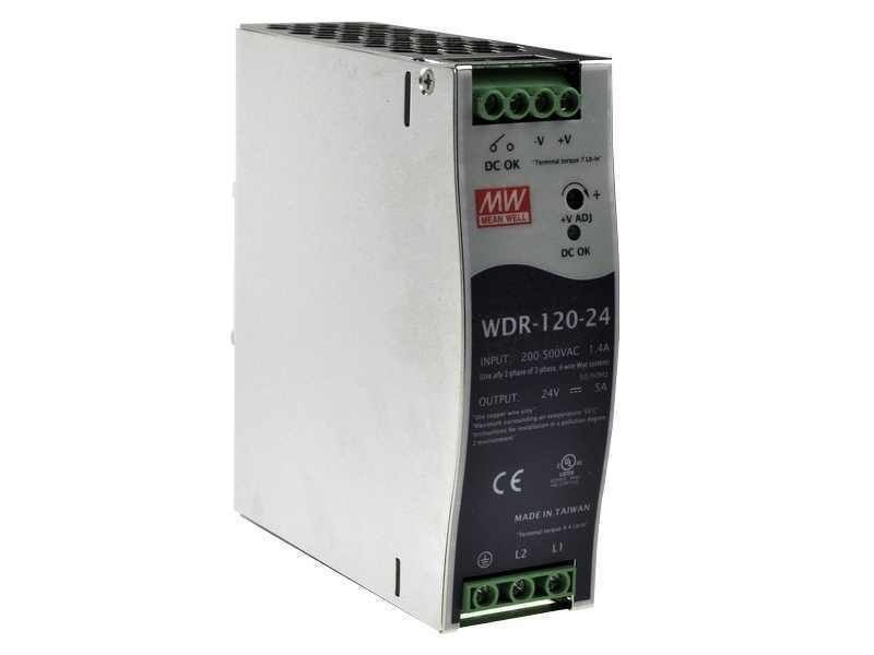 Meanwell WDR-120-24 120W Ray Montaj Switching Güç Kaynağı 24VDC 5A