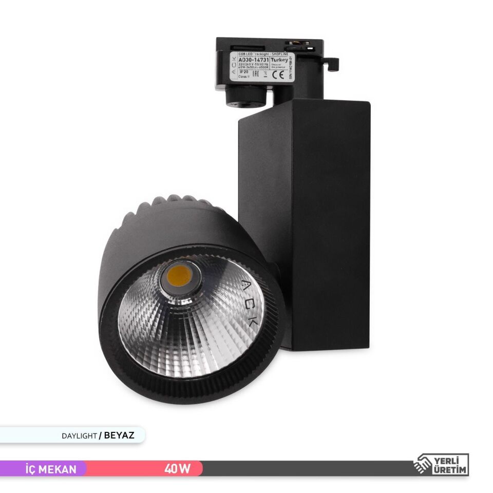 ACK AD30-14731 40W 6500K COB LED Ray Armatür Siyah