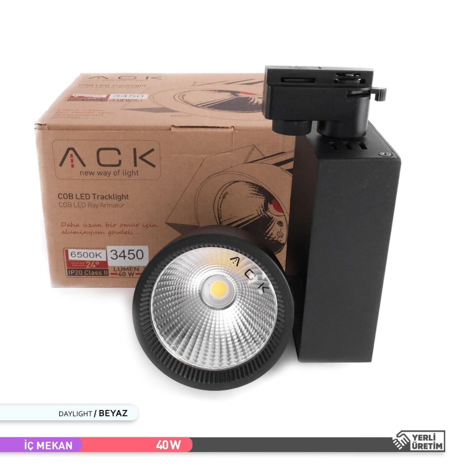 ACK AD30-14731 40W 6500K COB LED Ray Armatür Siyah
