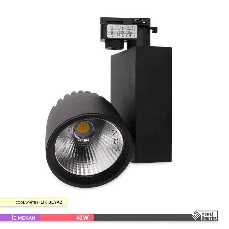 ACK AD30-14711 40W 4000K COB LED Ray Armatür Siyah