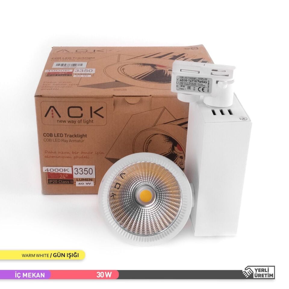 ACK AD30-14710 40W 4000K COB LED Ray Armatür Beyaz