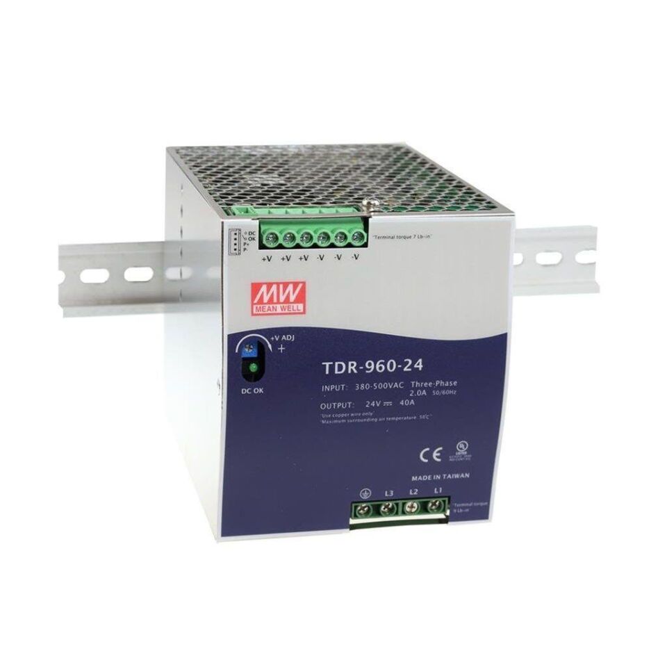 Meanwell TDR-960-24 960W Ray Montaj Switching Güç Kaynağı 24VDC 40A