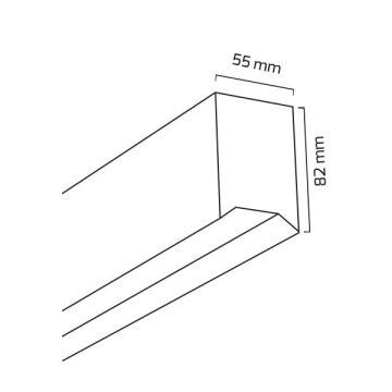 GOYA GY 8042-60 Siyah/Beyaz Kasa 40 Watt 60 cm Sıva Üstü Lensli Lineer Armatür