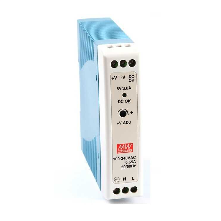 Meanwell MDR-20-5 20W Ray Montaj Switching Güç Kaynağı 5VDC 3A