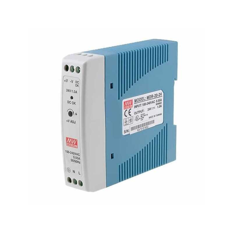 Meanwell MDR-20-24 20W Ray Montaj Switching Güç Kaynağı 24VDC 1A
