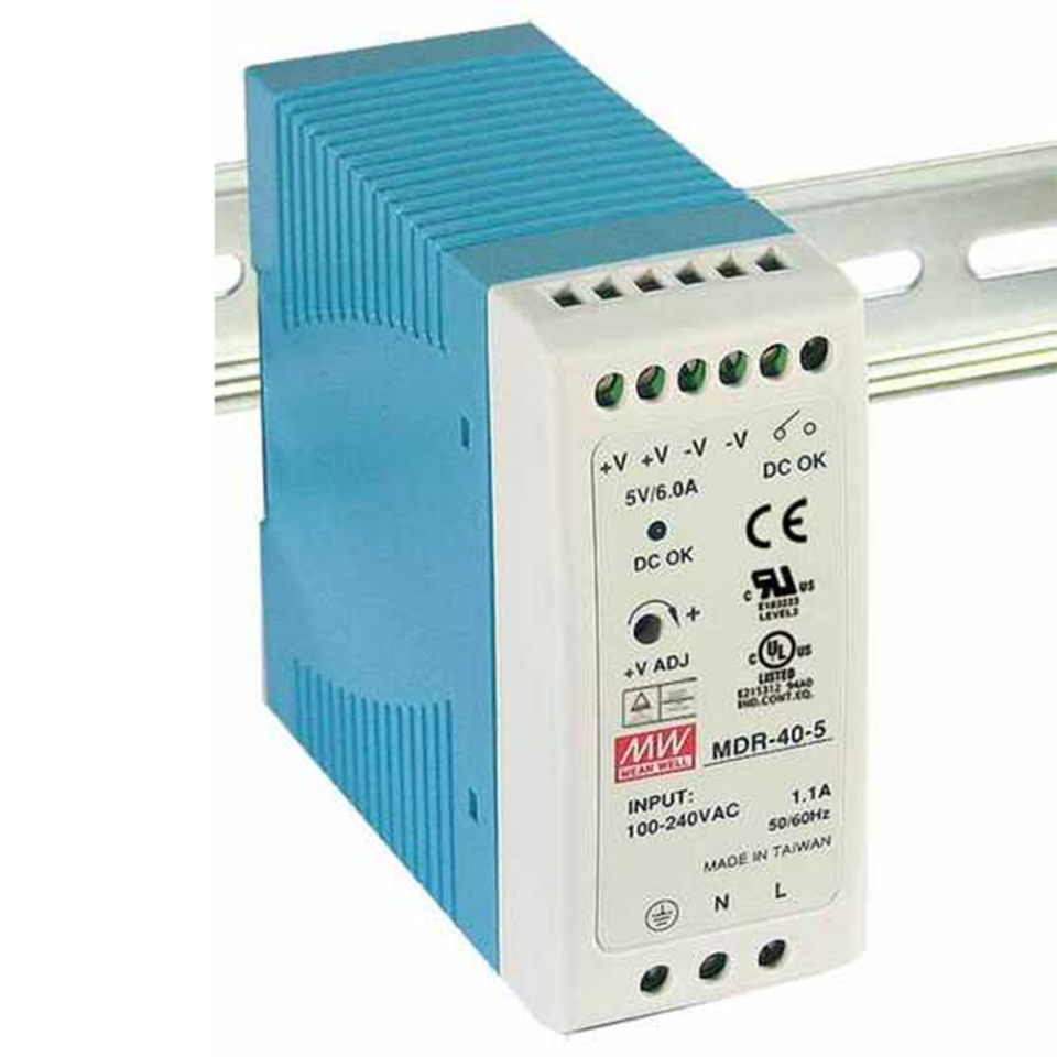 Meanwell MDR-40-5 40W Ray Montaj Switching Güç Kaynağı 5VDC 6A