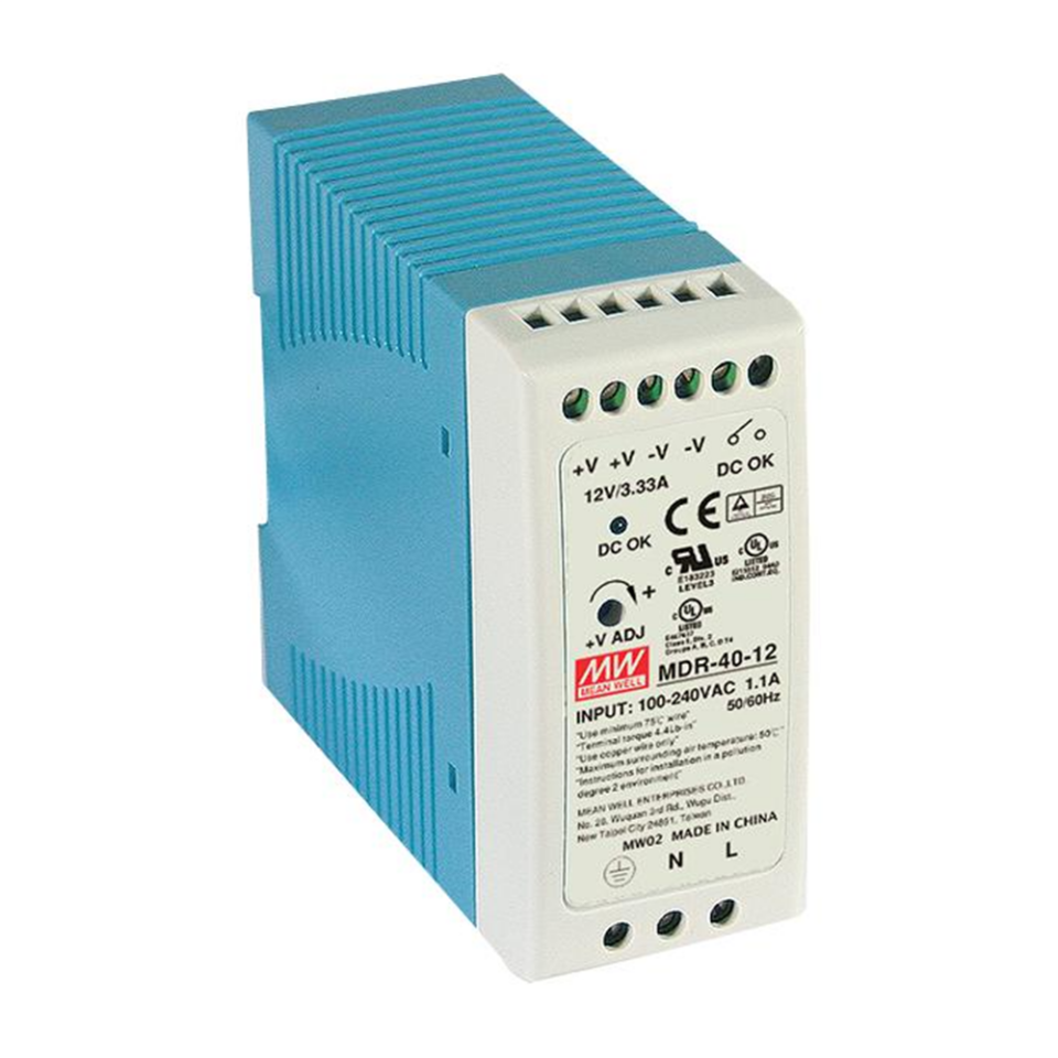Meanwell MDR-40-12 40W Ray Montaj Switching Güç Kaynağı 12VDC 3.33A