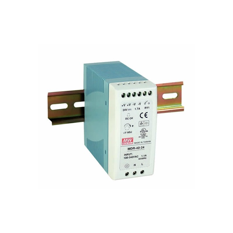 Meanwell MDR-40-24 40W Ray Montaj Switching Güç Kaynağı 24VDC 1.7A