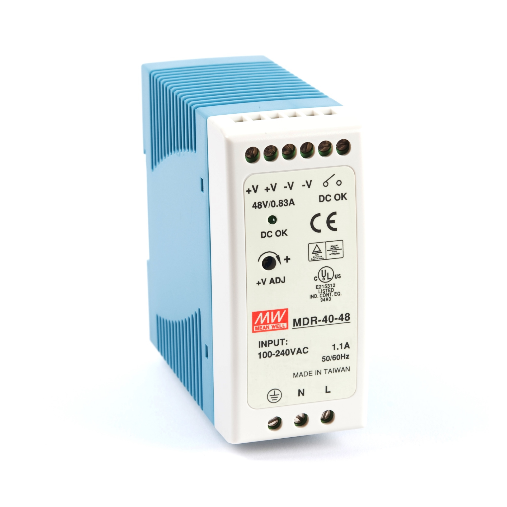 Meanwell MDR-40-48 40W Ray Montaj Switching Güç Kaynağı 48VDC 0.83A