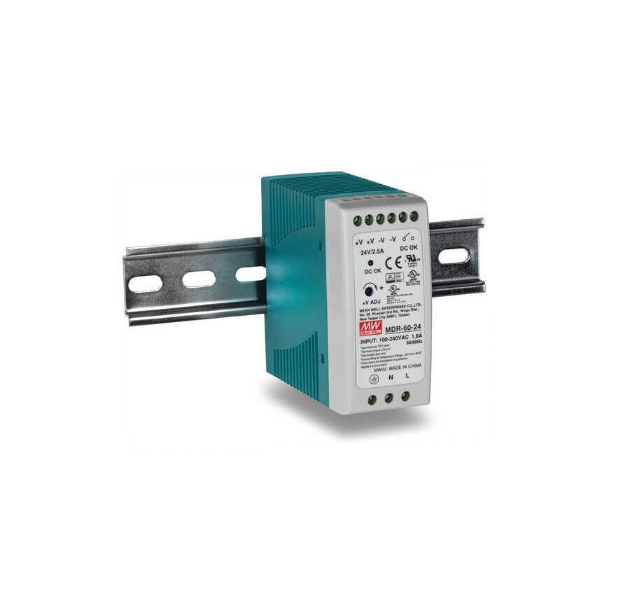 Meanwell MDR-60-12 60W Ray Montaj Switching Güç Kaynağı 12VDC 5A