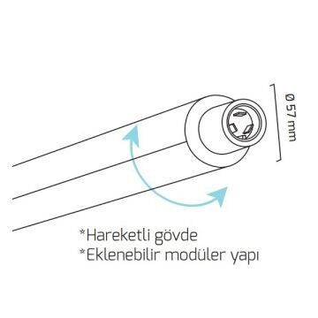 cm Hareketli Gövdeli Eklenebilir Silindirik Lineer Sarkıt Armatür