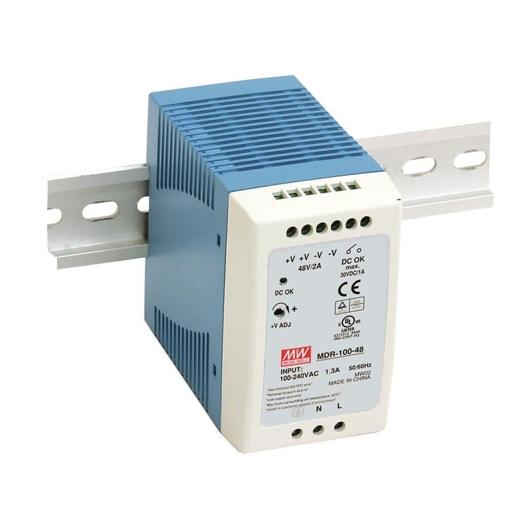 Meanwell MDR-100-48 100W Ray Montaj Switching Güç Kaynağı 48VDC 2A