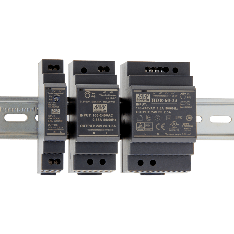 Meanwell HDR-15-5 15W Ray Montaj Switching Güç Kaynağı 5VDC 2.4A