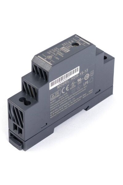 Meanwell HDR-15-15 15W Ray Montaj Switching Güç Kaynağı 15VDC 1A