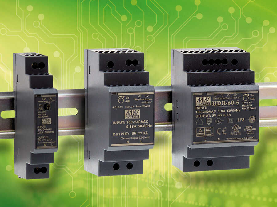 Meanwell HDR-30-24 30W Ray Montaj Switching Güç Kaynağı 24VDC 1.5A