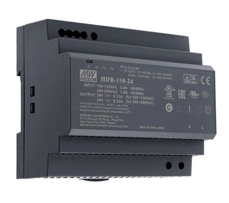 Meanwell HDR-150-15 150W Ray Montaj Switching Güç Kaynağı 15VDC 9.5A