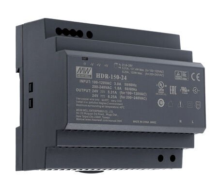 Meanwell HDR-150-15 150W Ray Montaj Switching Güç Kaynağı 15VDC 9.5A