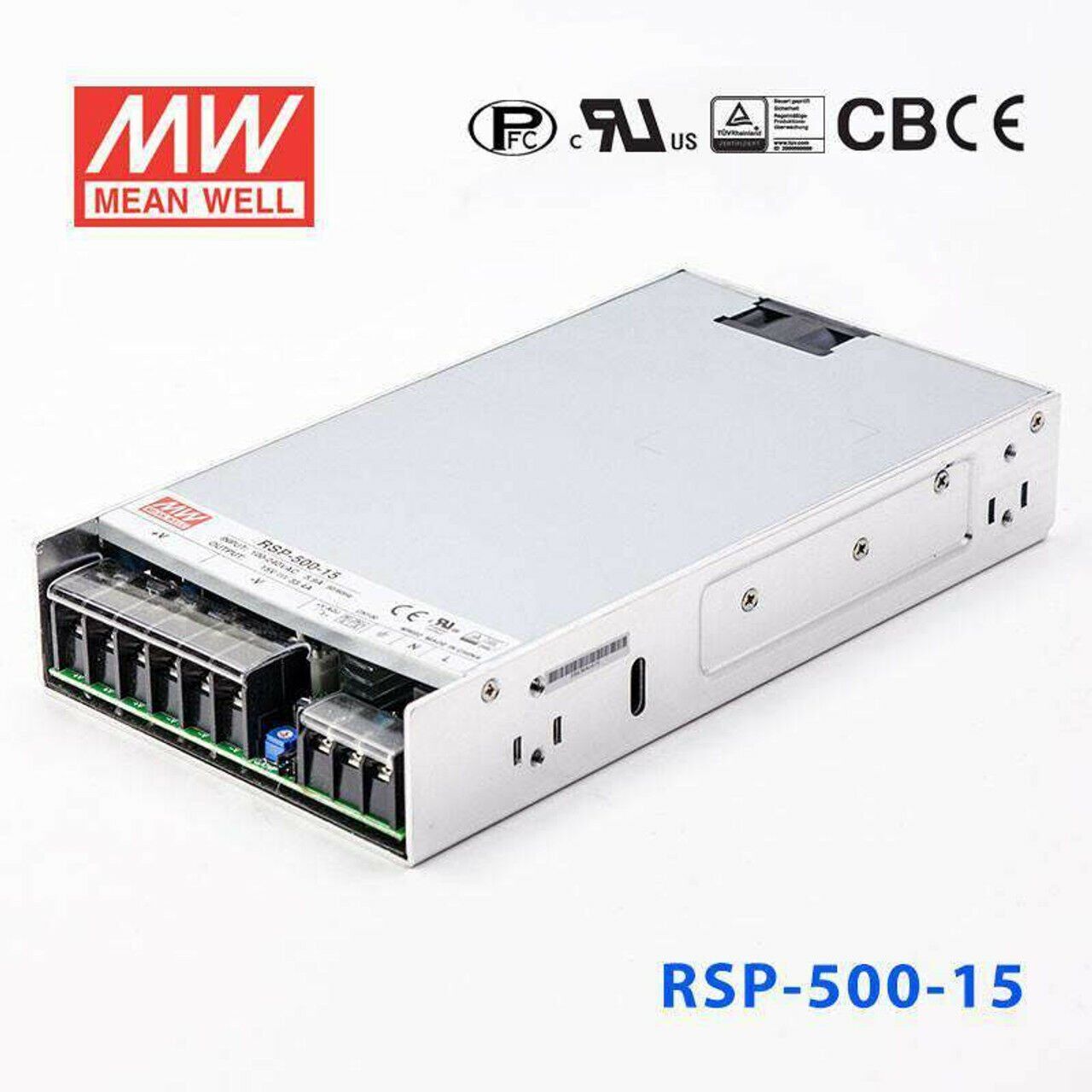 Meanwell RSP-500-15 500W Kapalı Tip Switching Güç Kaynağı 15VDC 33.4A