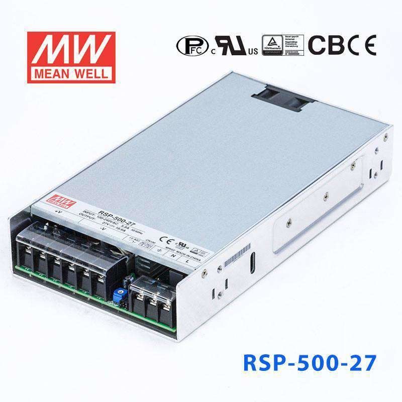 Meanwell RSP-500-27 500W Kapalı Tip Switching Güç Kaynağı 27VDC 18.6A