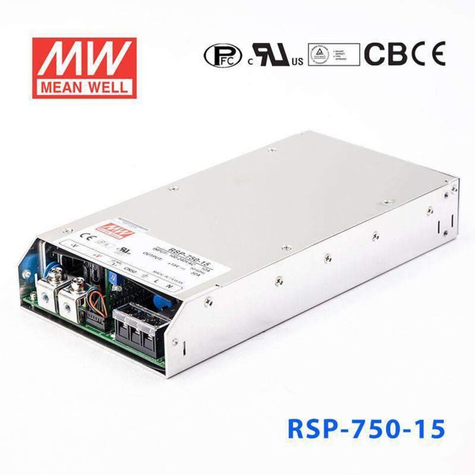 Meanwell RSP-750-15 750W Kapalı Tip Switching Güç Kaynağı 15VDC 50A