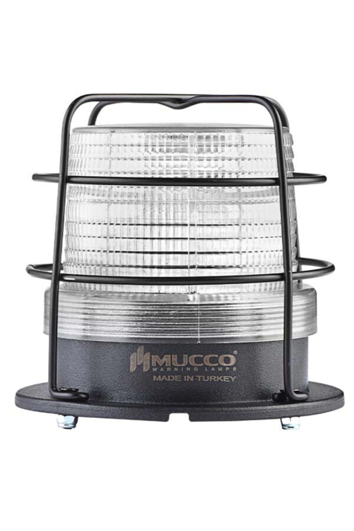 MUCCO SNT-915-KFS-5 90 Çap 5 Işık Modu 10 Melodili Power Ledli Buzzerlı 12-24v Ac/dc Kafesli Beyaz Tepe Lambası