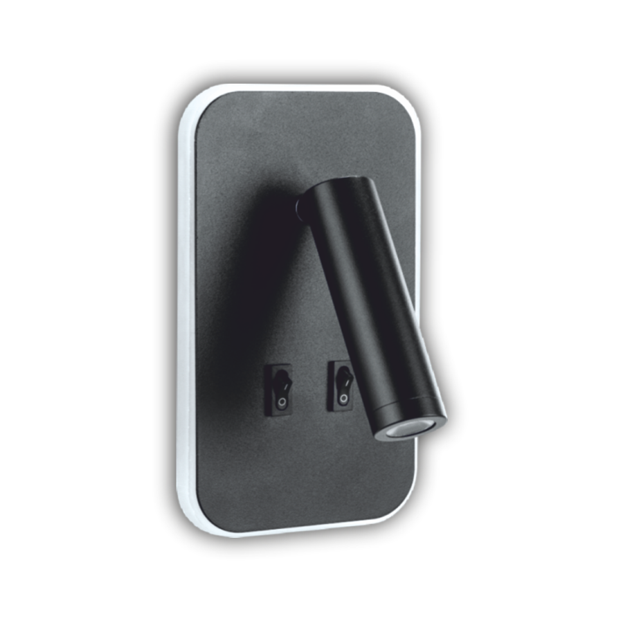 CATA CT-5253S 13W Tuvalu Yatak Başı Çift Kademeli Dekoratif Led Aplik Siyah Kasa