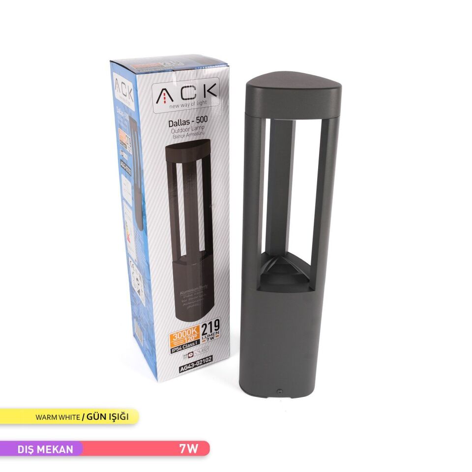 ACK AG43-02102 3000K 50 cm x 26 cm 12,5 cm 7W LED Bahçe Armatürü Dallas