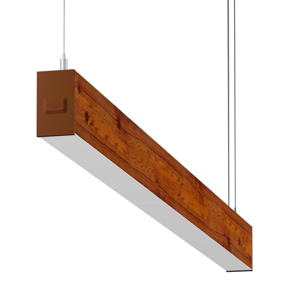 GOYA GY 8031-180-65-C 51 Watt 180 cm Ahşap (Koyu Ceviz) Desenli Lineer Sarkıt Avize