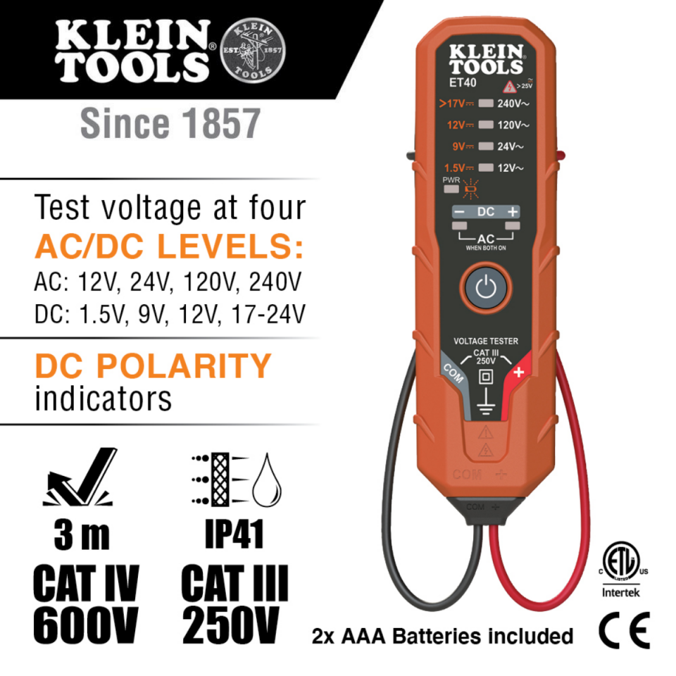 ​Klein Tools ET40 Dijital AC/DC Voltaj Test Cihazı