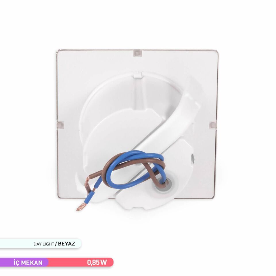 ACK AH07-00834 Sensörlü LED 0,84W 6500K 7,75 cm x 7,75 cm x 5,3 Merdiven-Duvar Armatürü