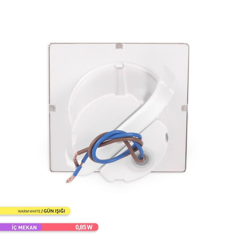 ACK AH07-00804 Sensörlü LED 0,84W 3000K 7,75 cm x 7,75 cm x 5,3 Merdiven-Duvar Armatürü