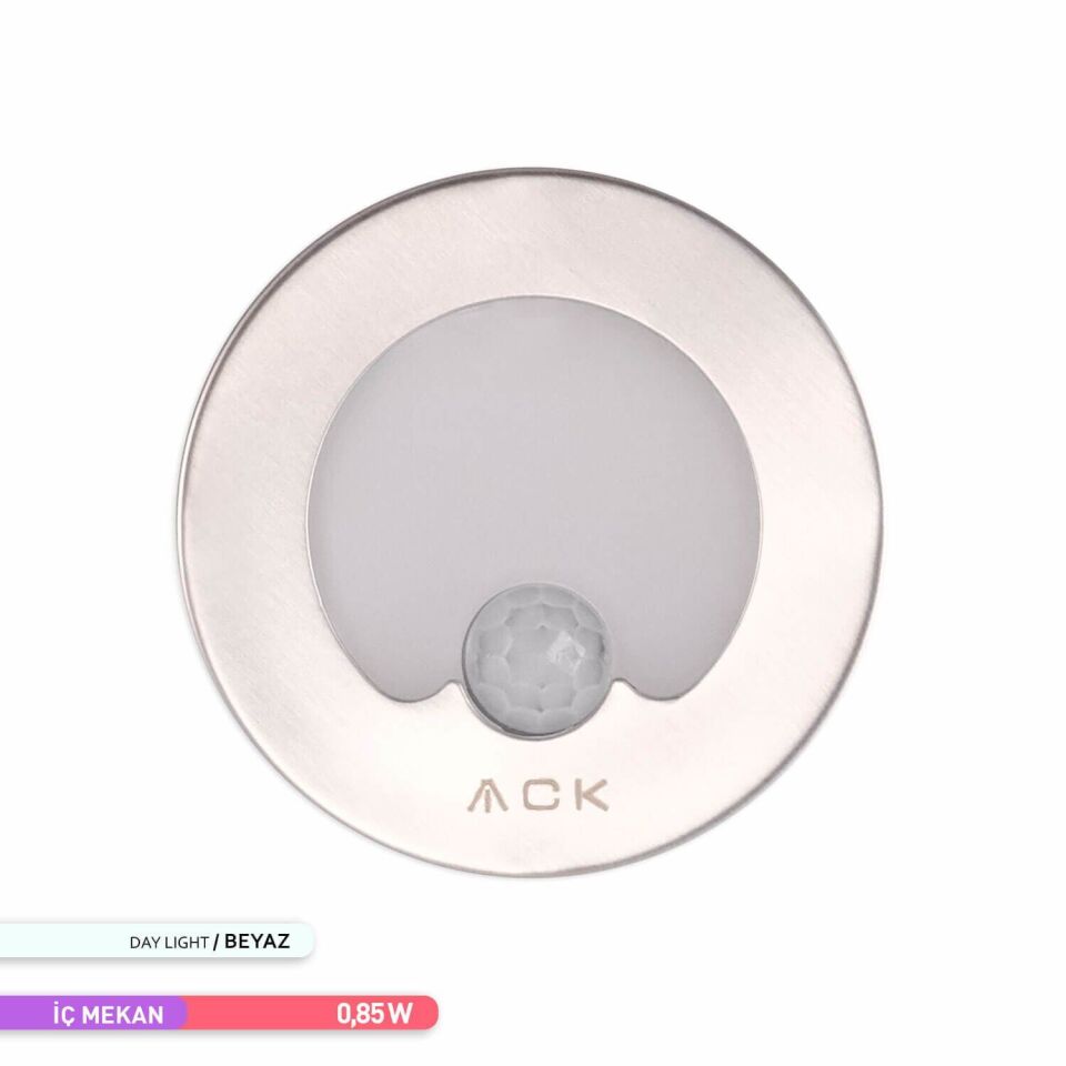 ACK AH07-00634 Sensörlü LED 1,5W 6500K 7,75 cm x 5,3 cm Merdiven-Duvar Armatürü