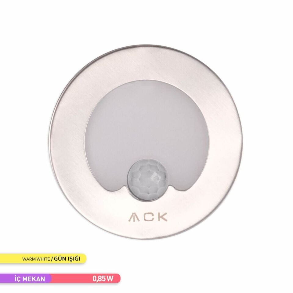 ACK AH07-00604 Sensörlü LED 1,5W 3000K 7,75 cm x 5,3 cm Merdiven-Duvar Armatürü