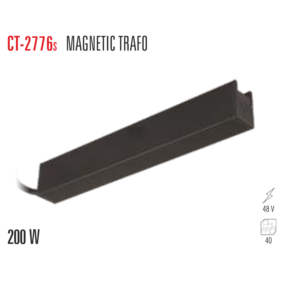 CATA CT-2776S 48V Magnet Trafo (200W)(Siyah Kasa)
