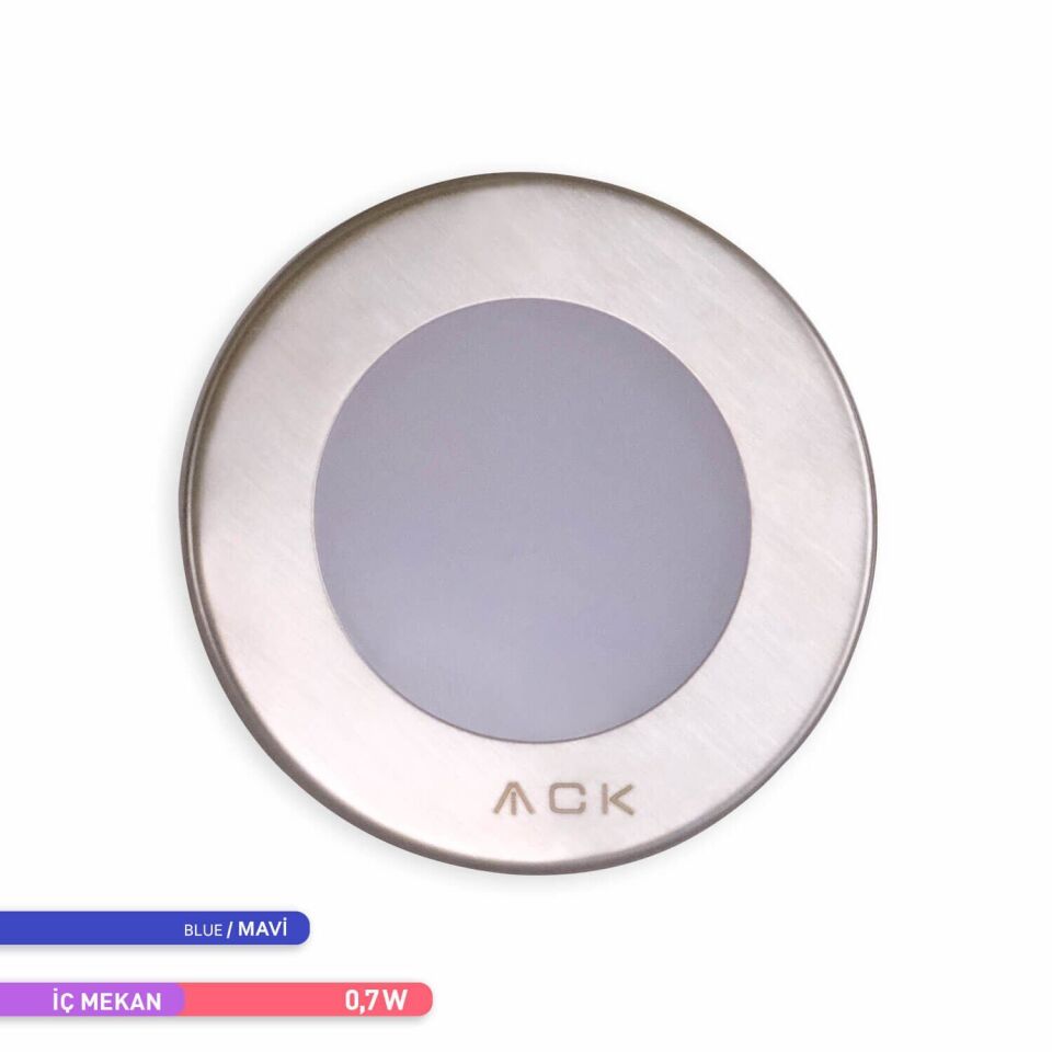 ACK AH07-00764 LED Mavi Işık 1,5W 7,75 cm x 5,3 cm Merdiven-Duvar Armatürü