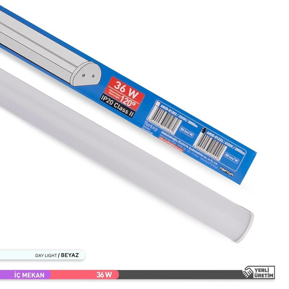 ACK AN20-01233 36W 6500K 120,5 cm Neptün LED Bant Armatür