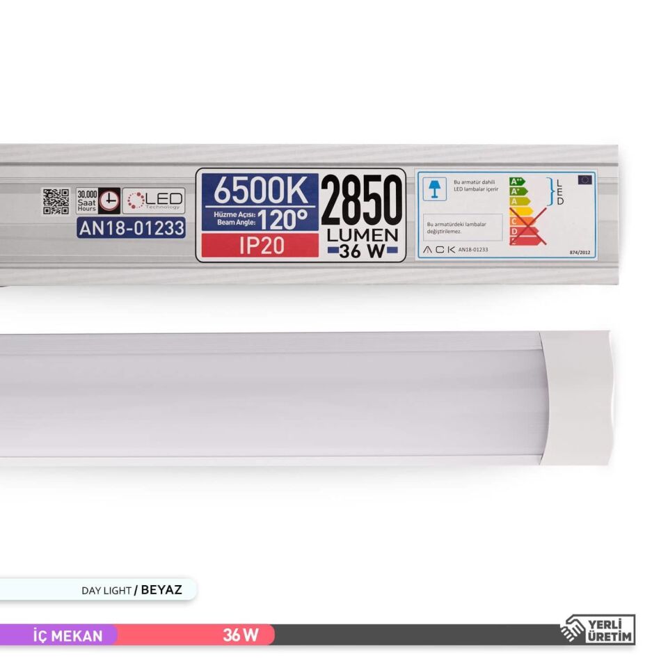 ACK AN18-01233 36W 6500K 120,5 cm Venüs LED Bant Armatür