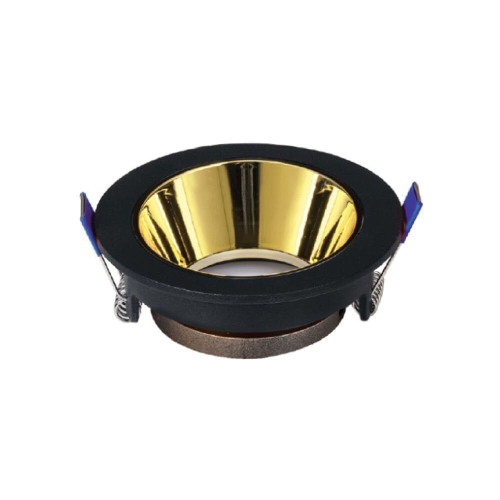 ACK AH03-08221 Gold Reflektörlü Siyah Yuvarlak Spot Kasası