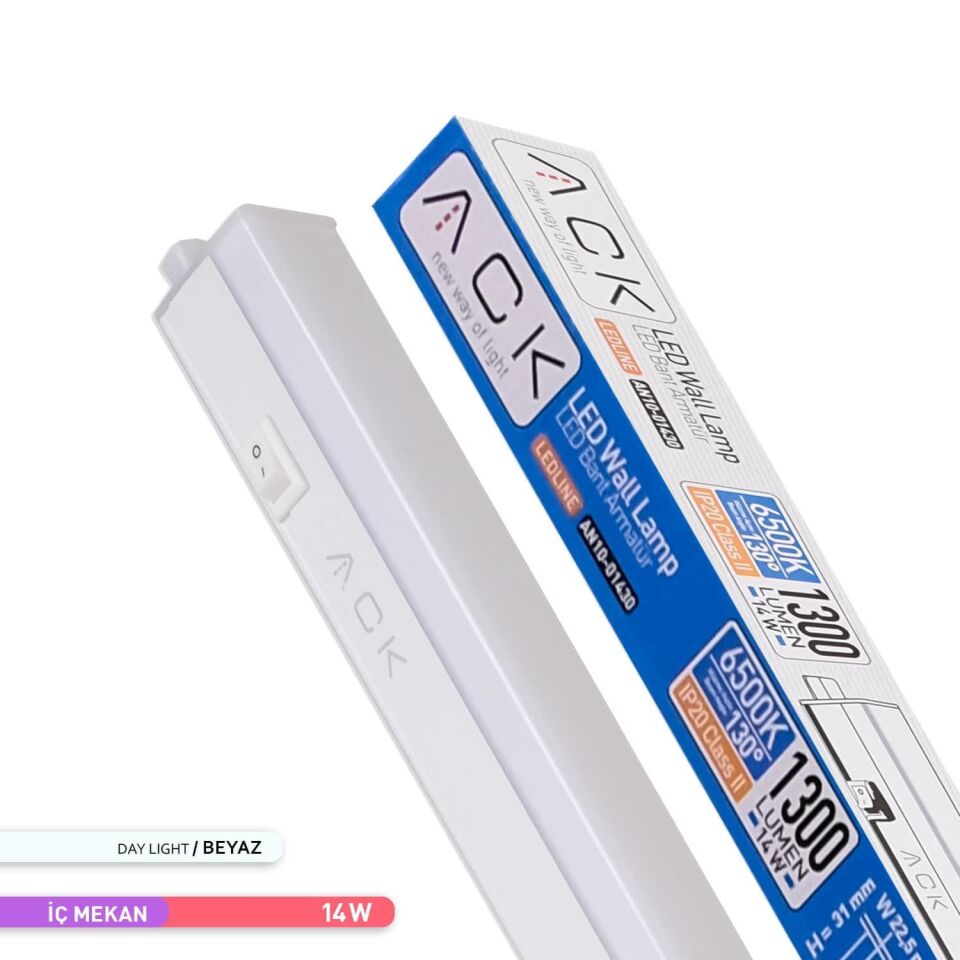 ACK AN10-01430 14W 6500K 117,3 cm LED Bant Armatür